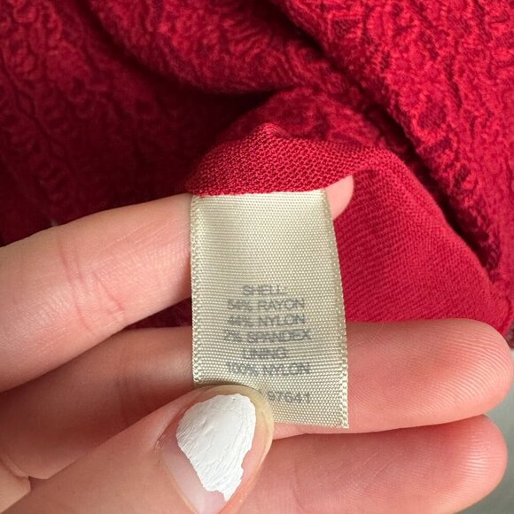 J Jill red lace long sleeve turtleneck stretchy top lined size 3X J19 - Picture 5 of 6